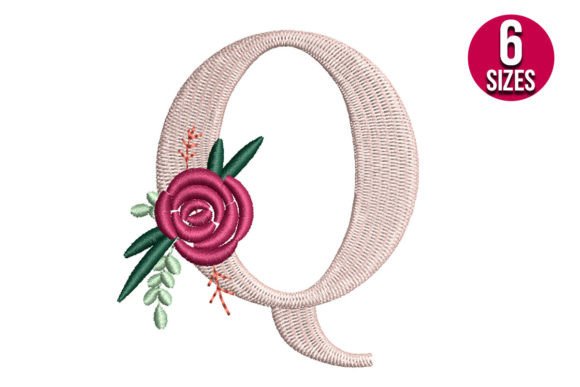 Floral Alphabet Q Letter