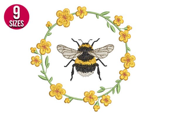 Floral Bee Wreath: A Sweet, Seasonal Embroidery Gem