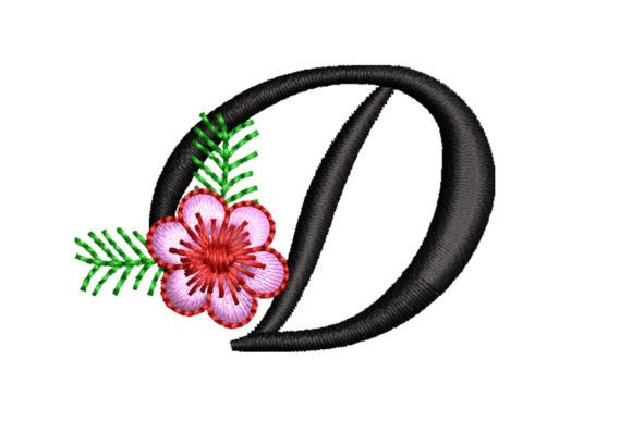 Floral Letter D: Elegant Monogram for Holiday & Wedding Season