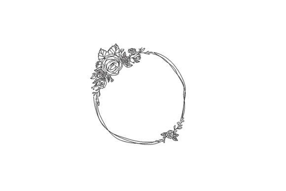 Floral Round Frame