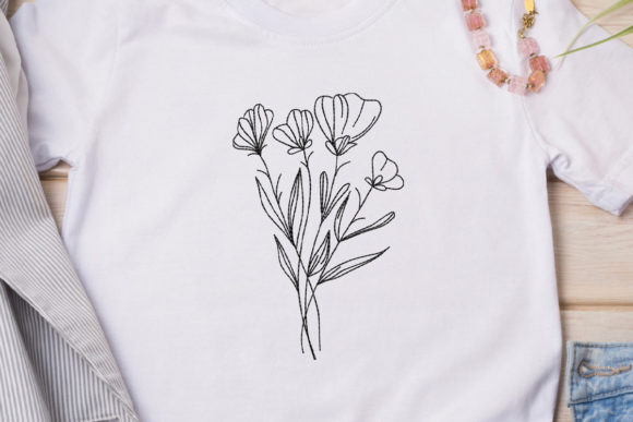 Flowers Line Art: A Seasonal Embroidery Staple