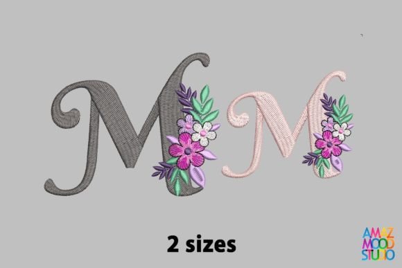 Letter M Floral Monogram